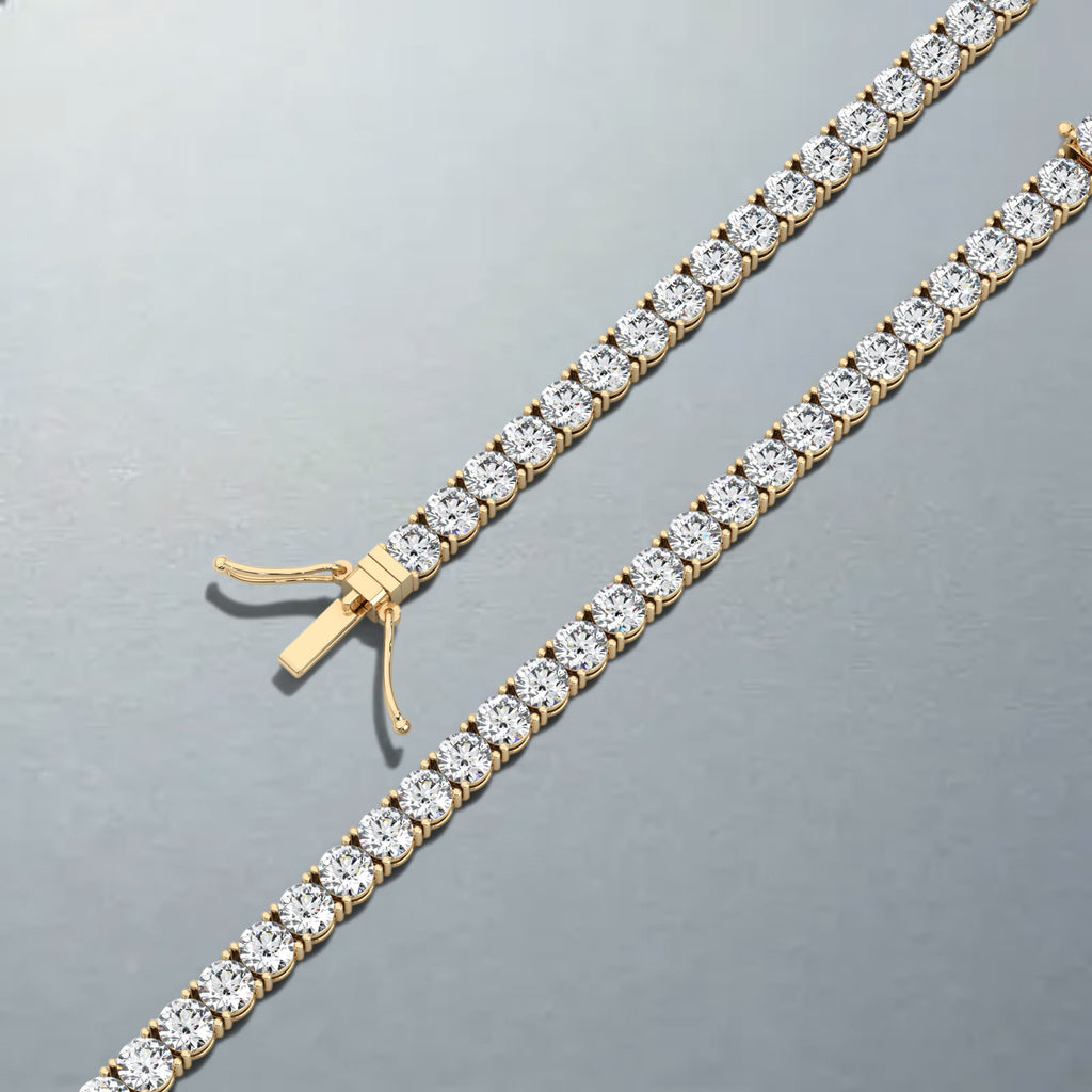Carateu 10.25ct lab diamond tennis bracelet with 4mm diamonds, featuring DEF clarity and VS color, showcasing elegant jewelry design.