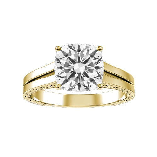 Cushion Lab-grown Diamond Bridal Ring — down