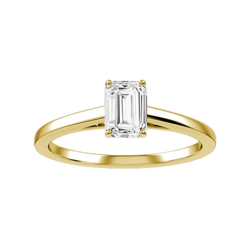 Emerald Cut Lab-grown Diamond Bridal Ring — down