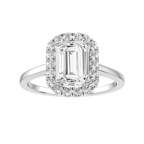 Emerald Cut Lab-grown Diamond Bridal Ring — down