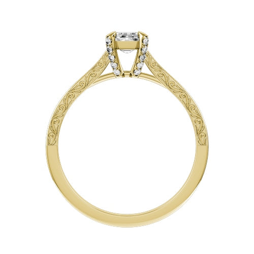 Emerald Cut Lab-grown Diamond Bridal Ring — front