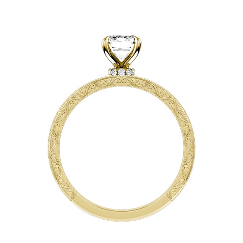 Emerald Cut Lab-grown Diamond Bridal Ring — front