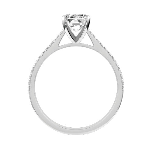 Emerald Cut Lab-grown Diamond Bridal Ring — front