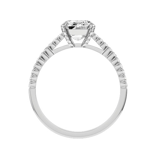 Emerald Cut Lab-grown Diamond Bridal Ring — front