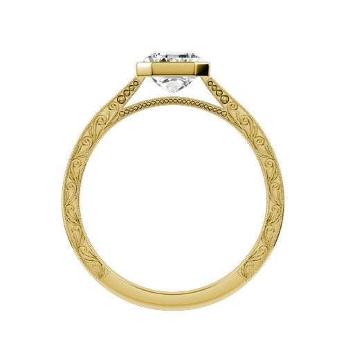 Emerald Cut Lab-grown Diamond Bridal Ring — front