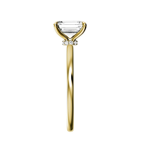 Emerald Cut Lab-grown Diamond Bridal Ring — side