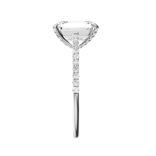Emerald Cut Lab-grown Diamond Bridal Ring — side