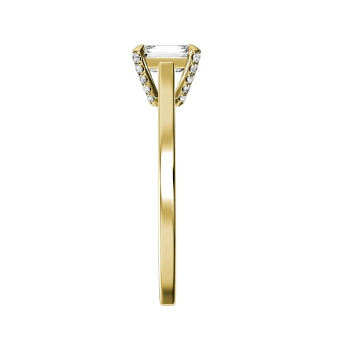 Emerald Cut Lab-grown Diamond Bridal Ring — side