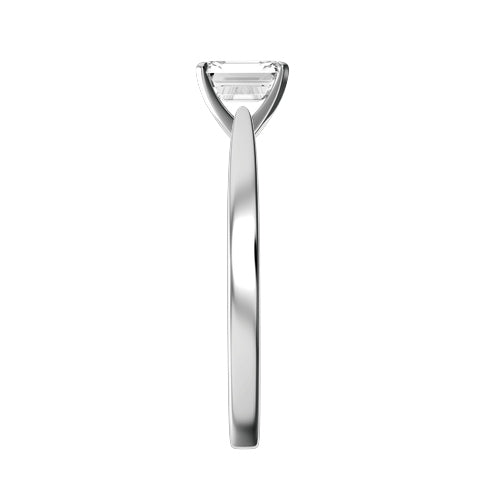 Emerald Cut Natural Diamond Bridal Ring — side