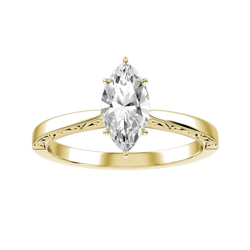 Marquise Lab-grown Diamond Bridal Ring — down