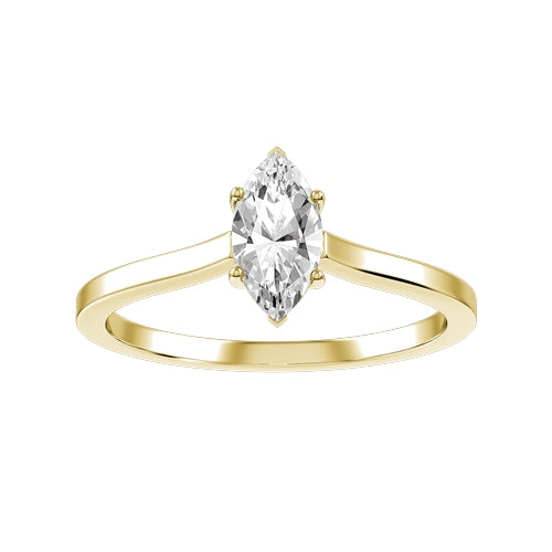 Marquise Lab-grown Diamond Bridal Ring — down