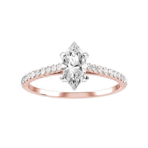 Marquise Lab-grown Diamond Bridal Ring — down