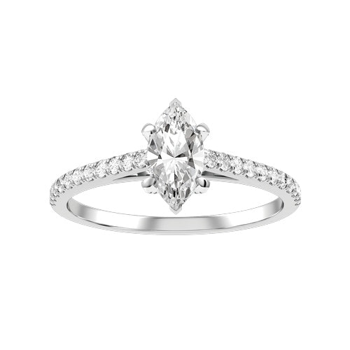 Marquise Lab-grown Diamond Bridal Ring — down