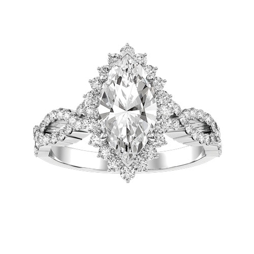 Marquise Lab-grown Diamond Bridal Ring — down