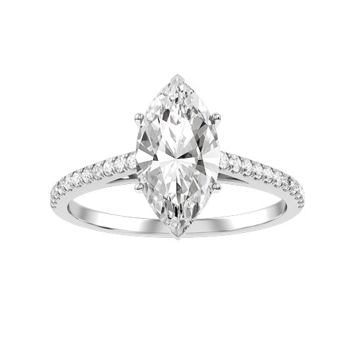 Marquise Lab-grown Diamond Bridal Ring — down