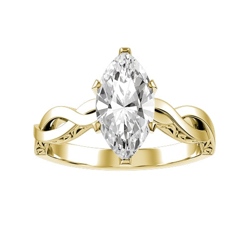 Marquise Lab-grown Diamond Bridal Ring — down