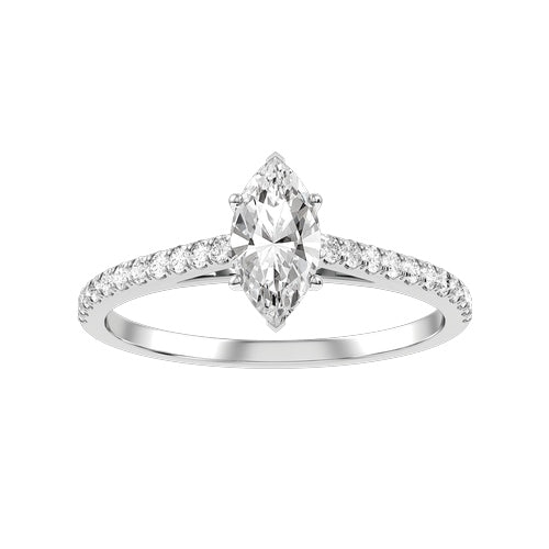 Marquise Lab-grown Diamond Bridal Ring — down