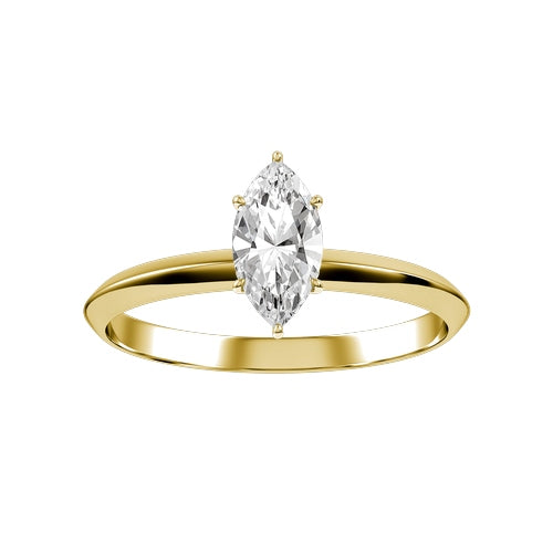 Marquise Natural Diamond Bridal Ring — down