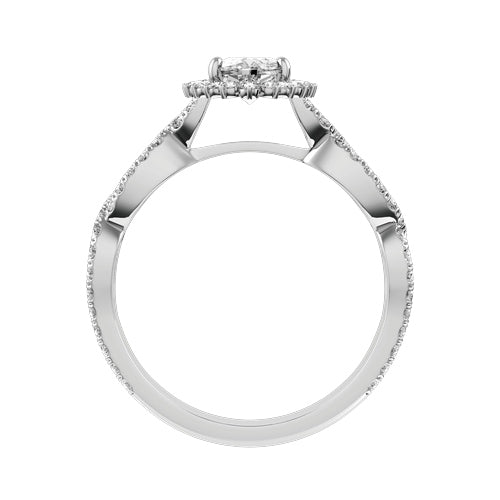 Marquise Natural Diamond Bridal Ring — front