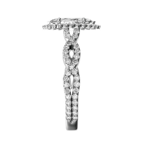 Marquise Natural Diamond Bridal Ring — side