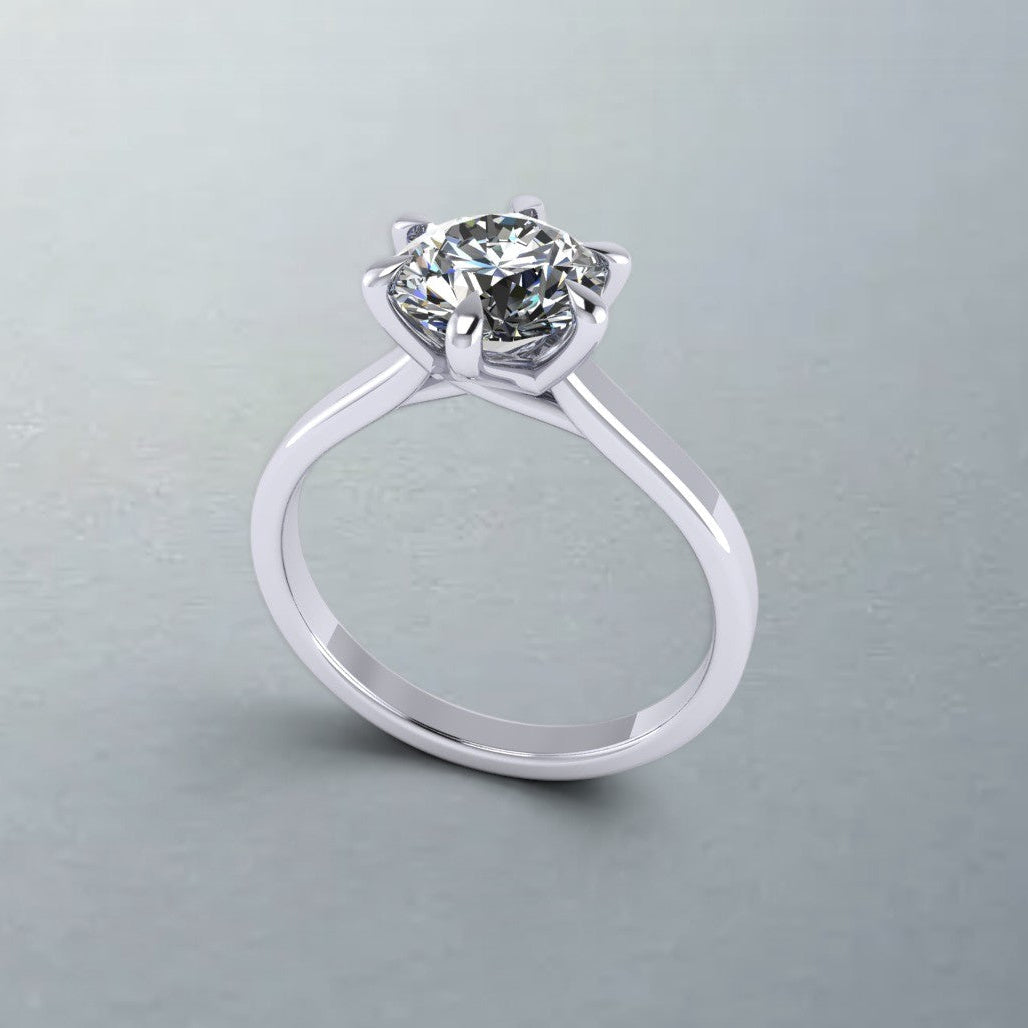 18kt white gold custom ring by Carateu, size 51.50, featuring a polished band with intricate design details visible in the image.