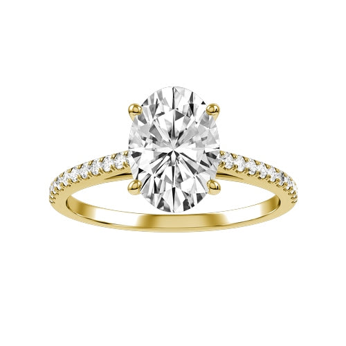 Oval Lab-grown Diamond Bridal Ring — down