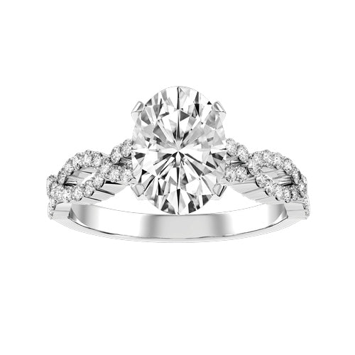 Oval Lab-grown Diamond Bridal Ring — down