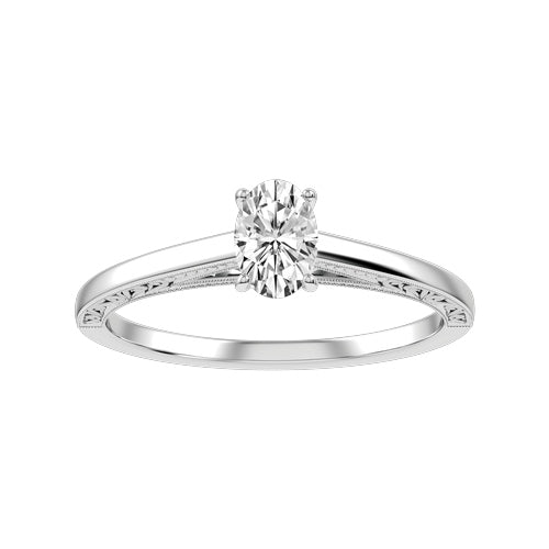 Oval Lab-grown Diamond Bridal Ring — down
