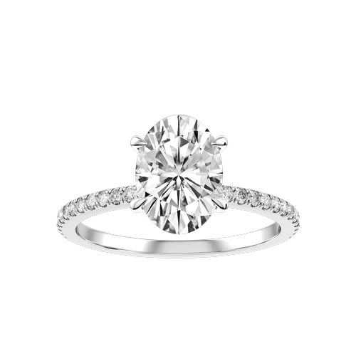 Oval Lab-grown Diamond Bridal Ring — down