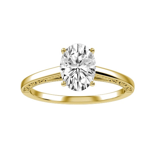 Oval Lab-grown Diamond Bridal Ring — down