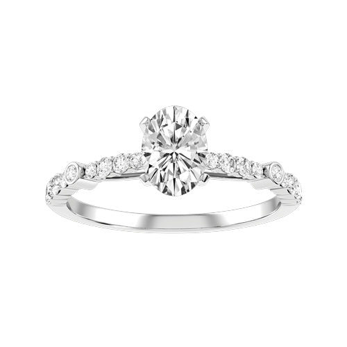 Oval Lab-grown Diamond Bridal Ring — down