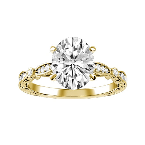 Oval Lab-grown Diamond Bridal Ring — down