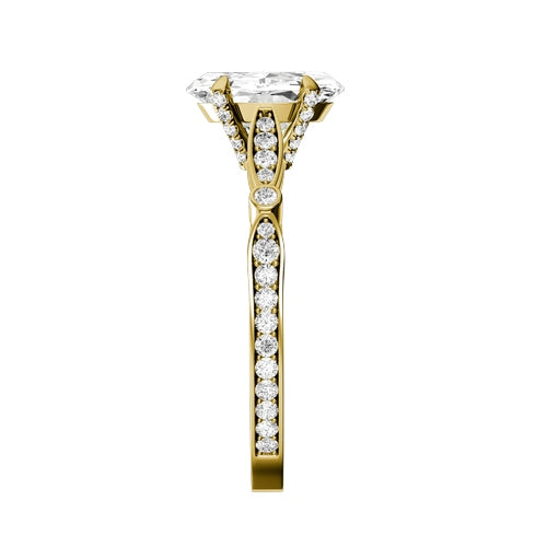 Oval Lab-grown Diamond Bridal Ring — side