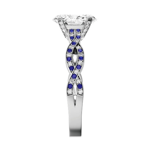 Oval Lab-grown Diamond Bridal Ring — side
