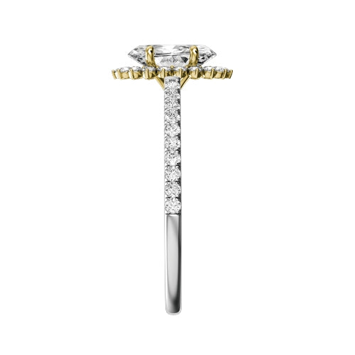 Oval Lab-grown Diamond Bridal Ring — side
