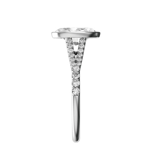 Oval Lab-grown Diamond Bridal Ring — side