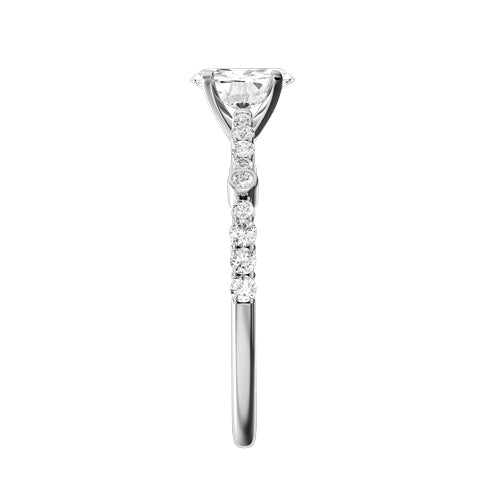 Oval Lab-grown Diamond Bridal Ring — side