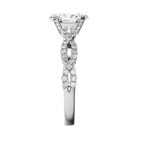 Oval Lab-grown Diamond Bridal Ring — side