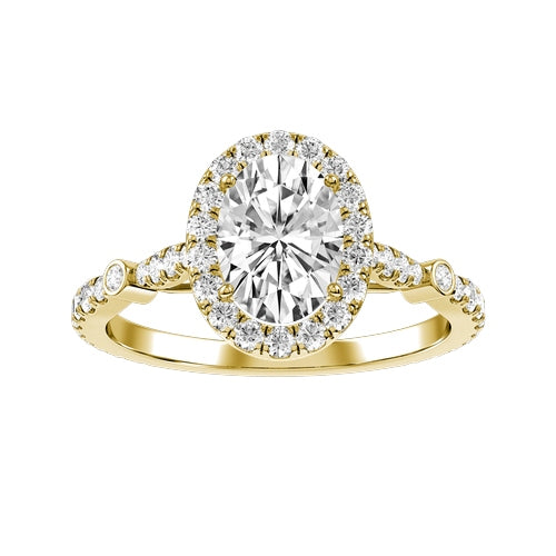 Oval Natural Diamond Bridal Ring — down