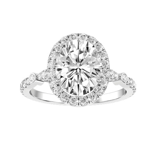 Oval Natural Diamond Bridal Ring — down