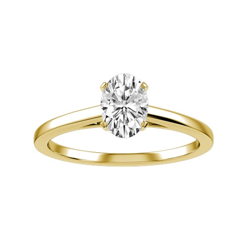 Oval Natural Diamond Bridal Ring — down