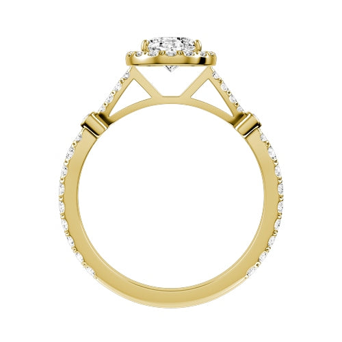 Oval Natural Diamond Bridal Ring — front