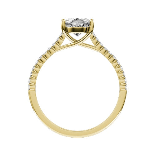 Oval Natural Diamond Bridal Ring — front