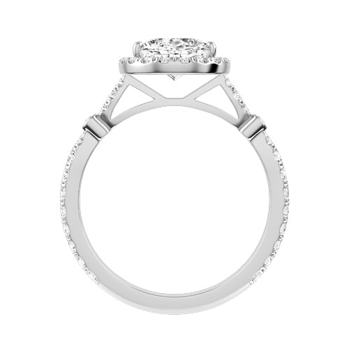 Oval Natural Diamond Bridal Ring — front