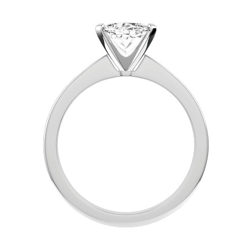 Oval Natural Diamond Bridal Ring — front