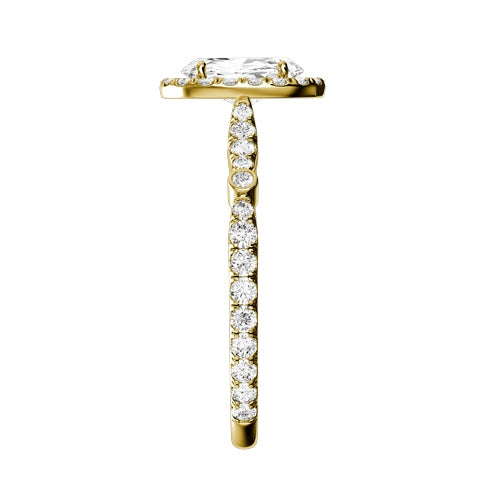 Oval Natural Diamond Bridal Ring — side