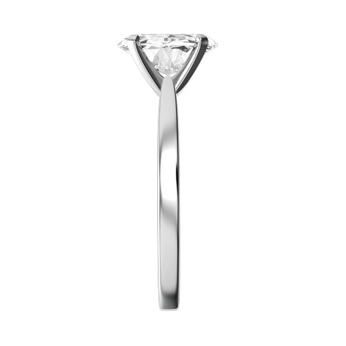 Oval Natural Diamond Bridal Ring — side