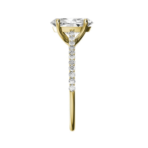 Oval Natural Diamond Bridal Ring — side