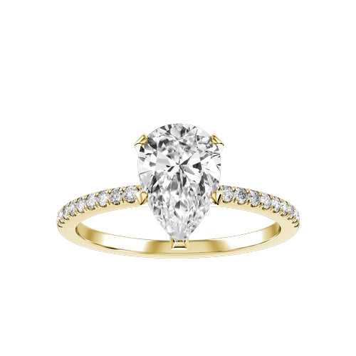 Pear Lab-grown Diamond Bridal Ring — down