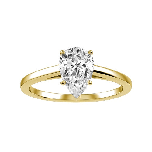Pear Lab-grown Diamond Bridal Ring — down